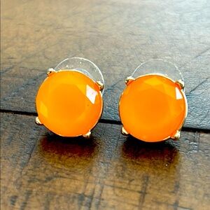 J Crew Surgical Steel Orange Faceted Post Earrings UEC